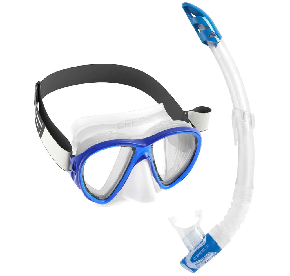 Cressi Fiji + Gamma Mask and Snorkel Set Clear/Blue