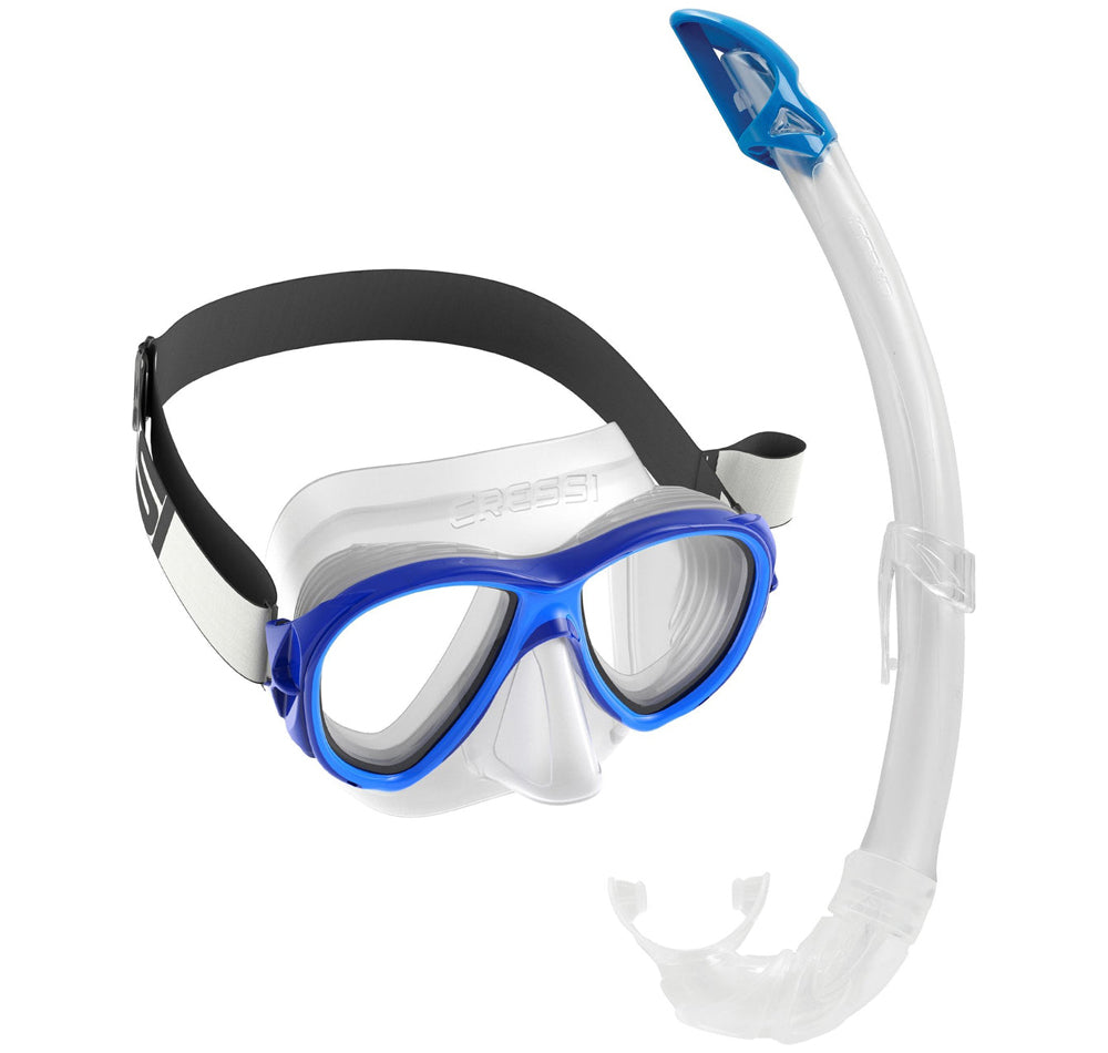 Cressi Samoa + Mexico Mask and Snorkel Set Clear/Blue