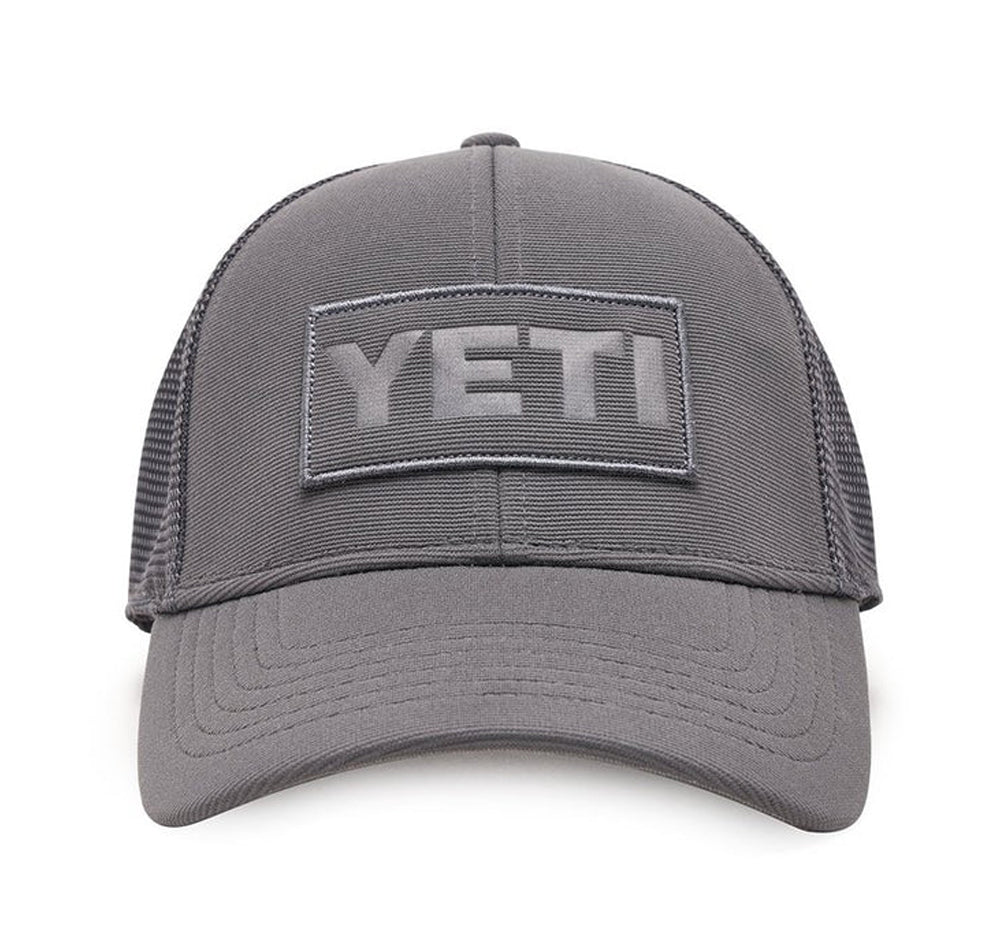 Yeti Grey On Grey Patch Trucker Hat front
