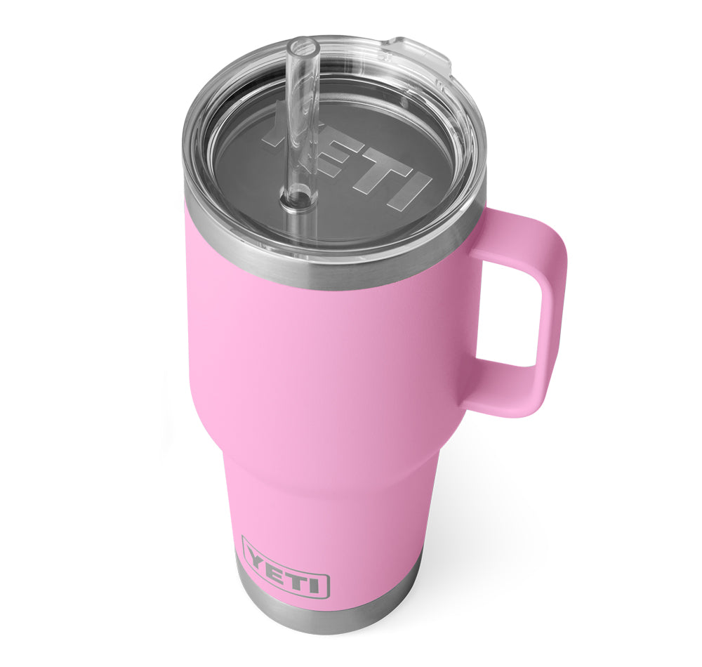 Yeti Rambler 35oz Straw Lid Mug Power Pink Top