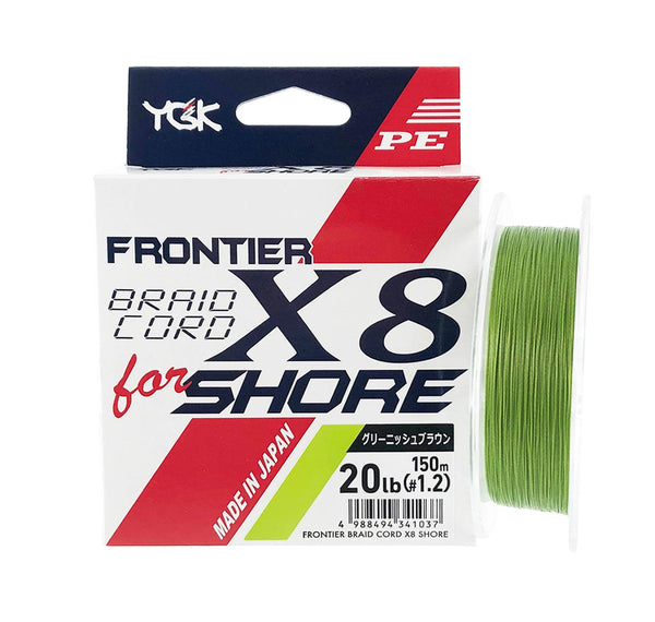 YGK Frontier X8 Shore Braid 150m - Fergo's Tackle World