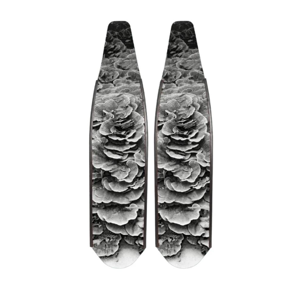 DiveR Soft Composite Dive Fin Blades - Coral Black and White