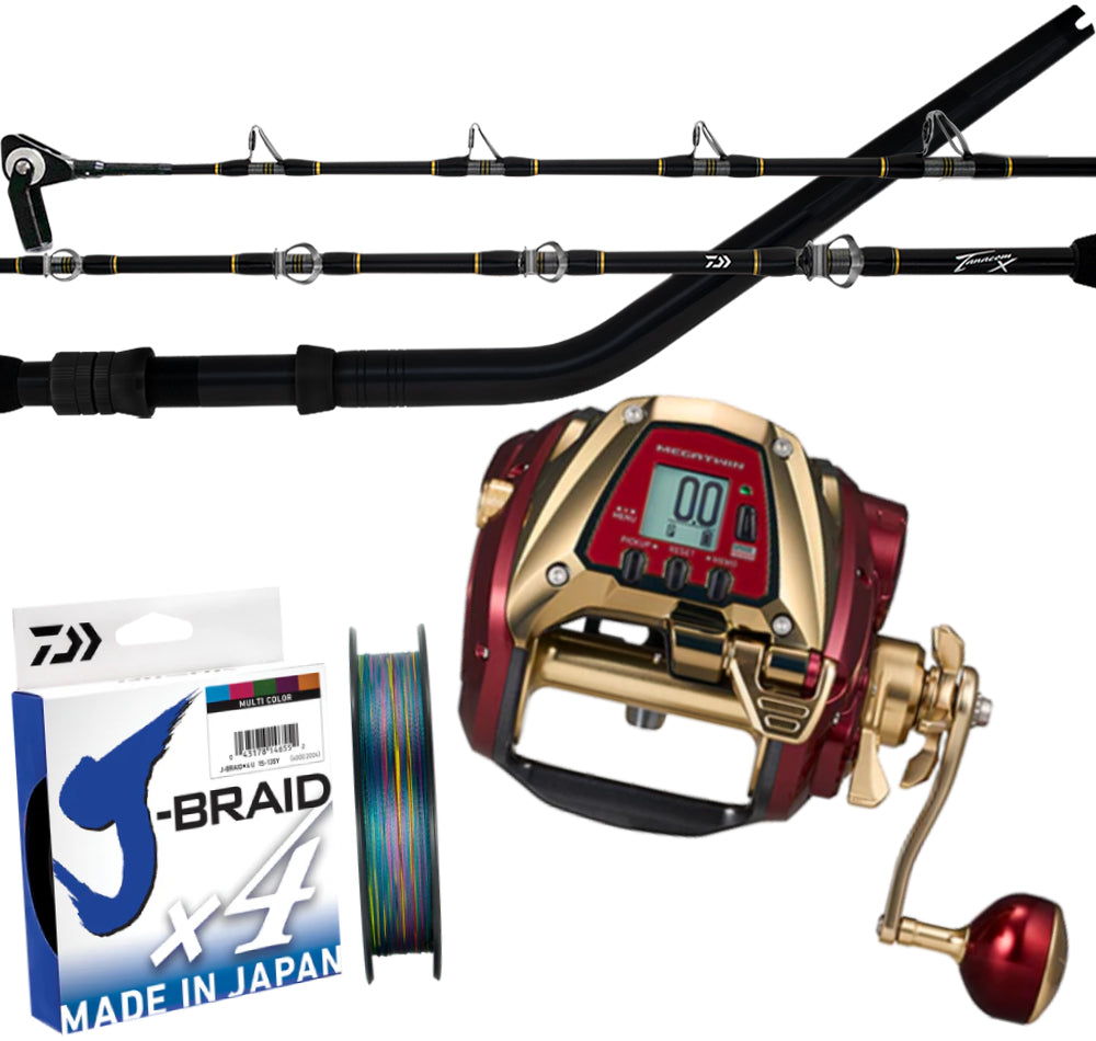 Daiwa 24 Seaborg G1200M X 54XHT Electric Combo with X4 J-Braid