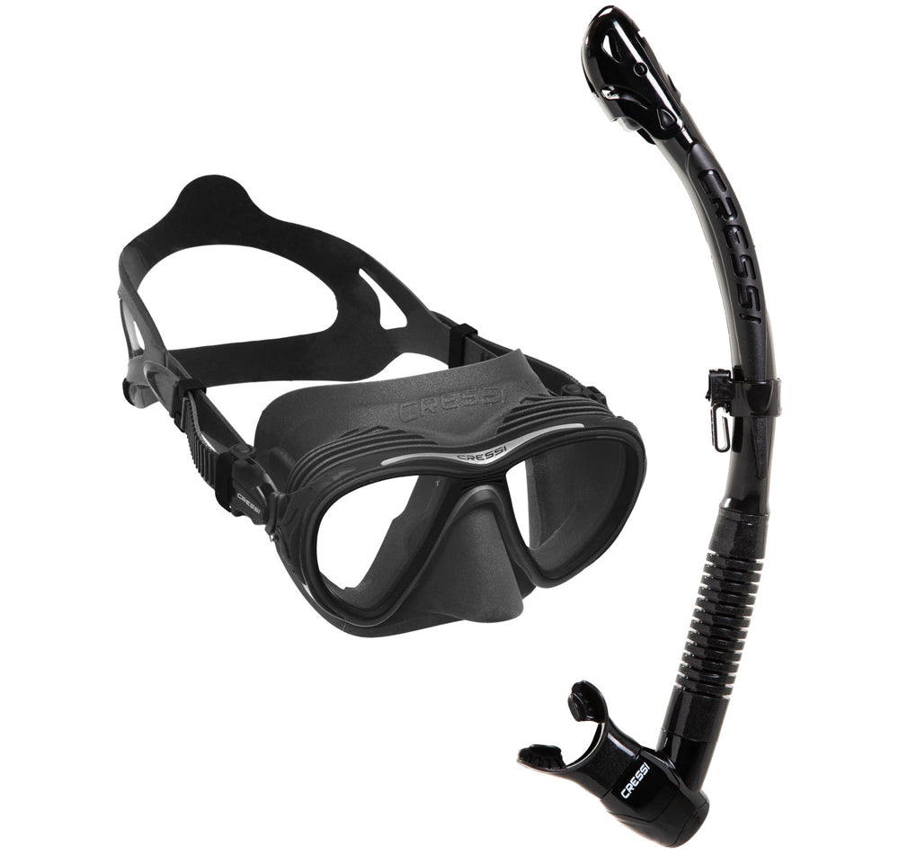 Cressi Quantum + Itaca Ultra Dry Mask &amp; Snorkel Set Black