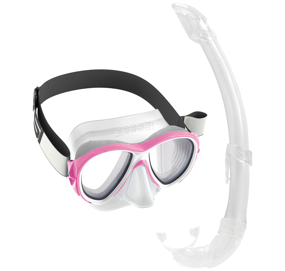 Cressi Samoa + Mexico Mask and Snorkel Set Clear/Pink