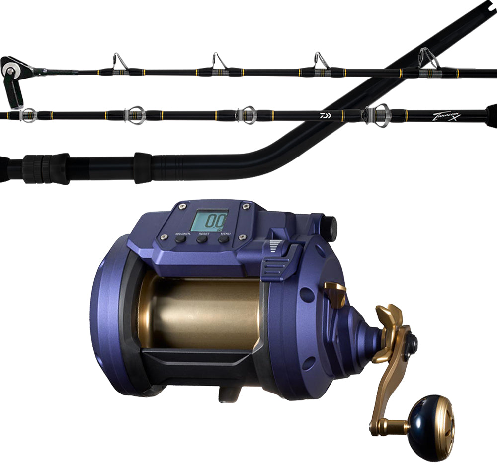 daiwa dendoh marine power fishing reel Daiwa Seapower 1200 Tanacom X 54XHST Electric Combo