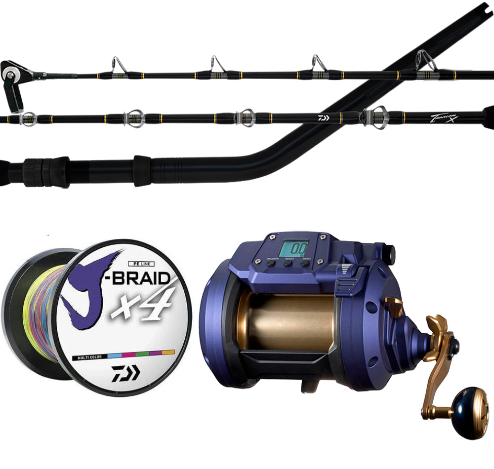 Daiwa Seapower 1200 Tanacom X 54XHST Electric Combo with Line