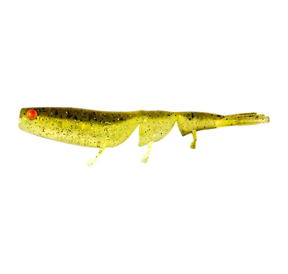 Daiwa Bait Junkie 2.35&quot; Prawn Soft Plastic Lemongrass UV