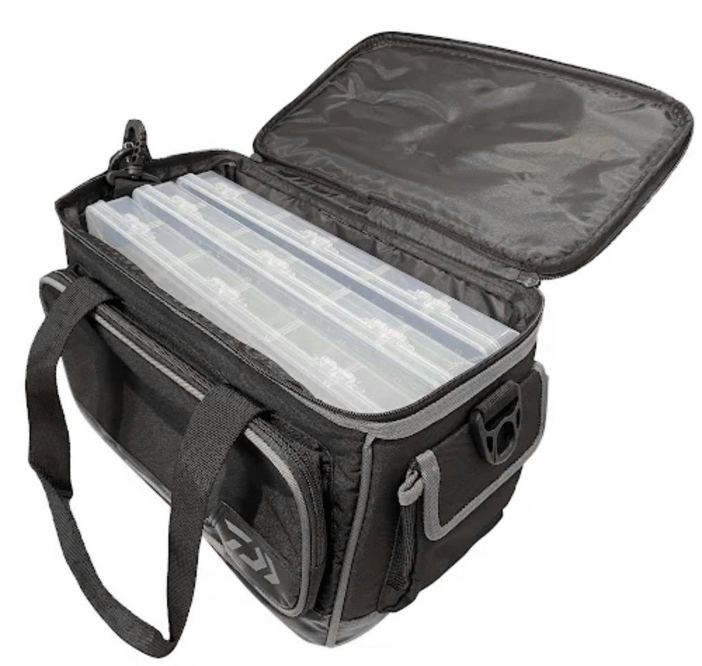 daiwa d-vec tactical soft sided tackle box Large padded shoulder strap and great tackle organization to go anywhere Daiwa D-Vec Soft Sided Tactical