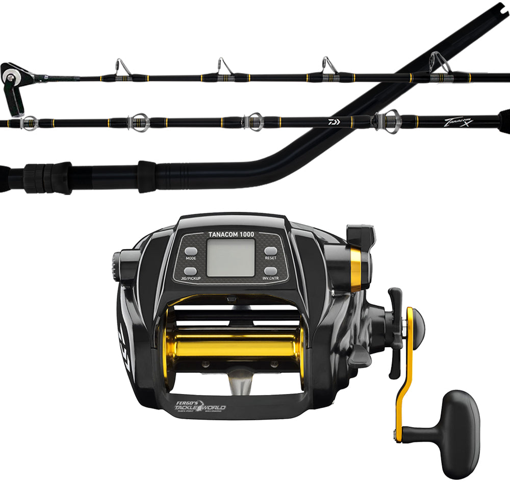 daiwa 1000 electric reel combo Rod & Reel Play Fishing Rentals volt Tanacom Dendoh Electric Reel is a step up in terms of lightweight performance and usability Daiwa Tanacom 1000 Tanacom X