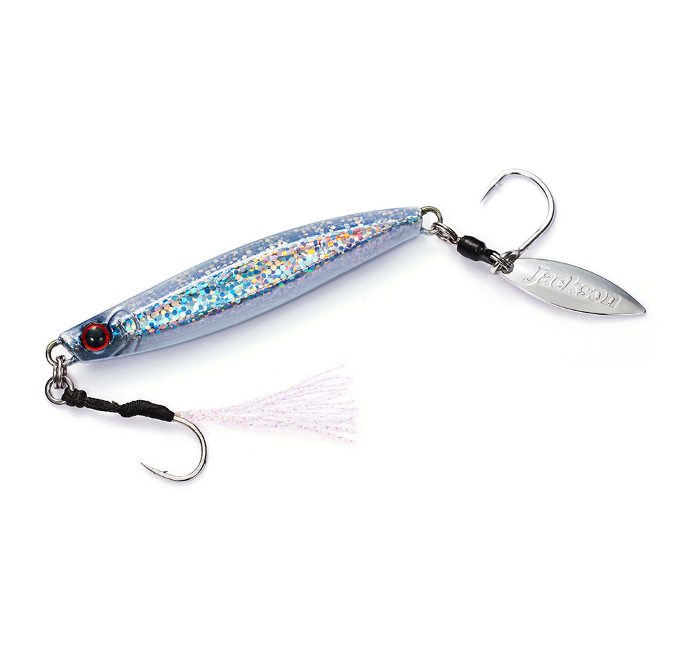 Jackson Metal Effect Stayfall Jig – 1.4 Oz (40g) PGP Platinum Gal Pink | Jerking Metal Lure For Blues & Saltwater Fishing