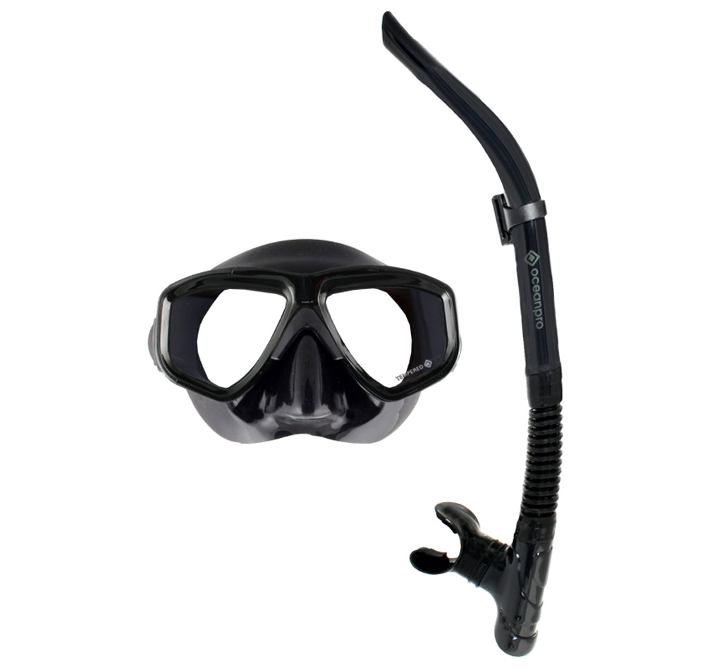 Ocean Pro Eclipse Mask and Snorkel Set Black