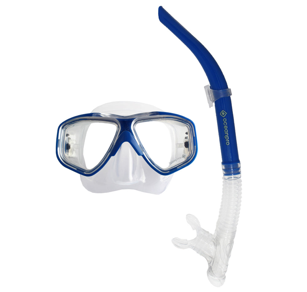 Ocean Pro Eclipse Mask and Snorkel Set Blue