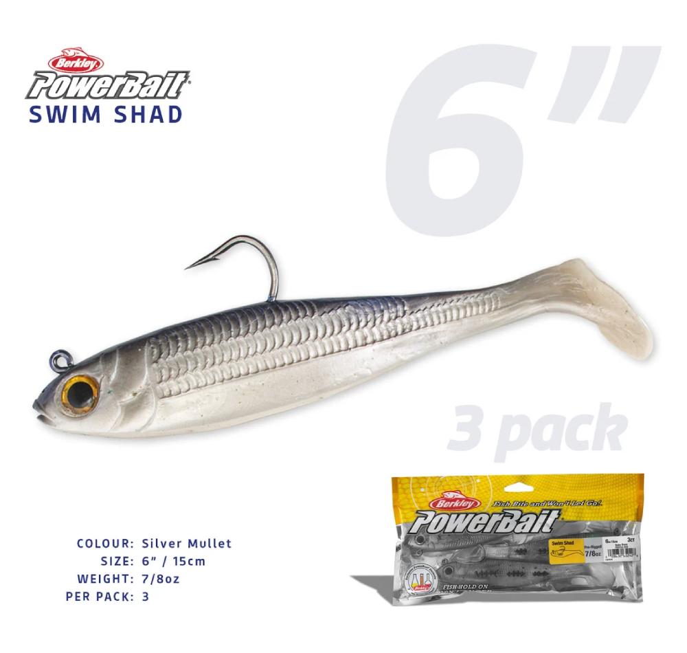 Berkley PowerBait 6" Swim Shad Soft Plastics