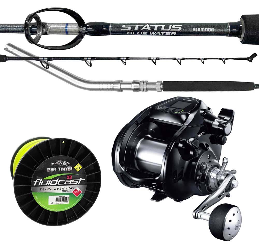 Shimano Forcemaster 9000A Status Elite PE6-10 Electric Combo With Line
