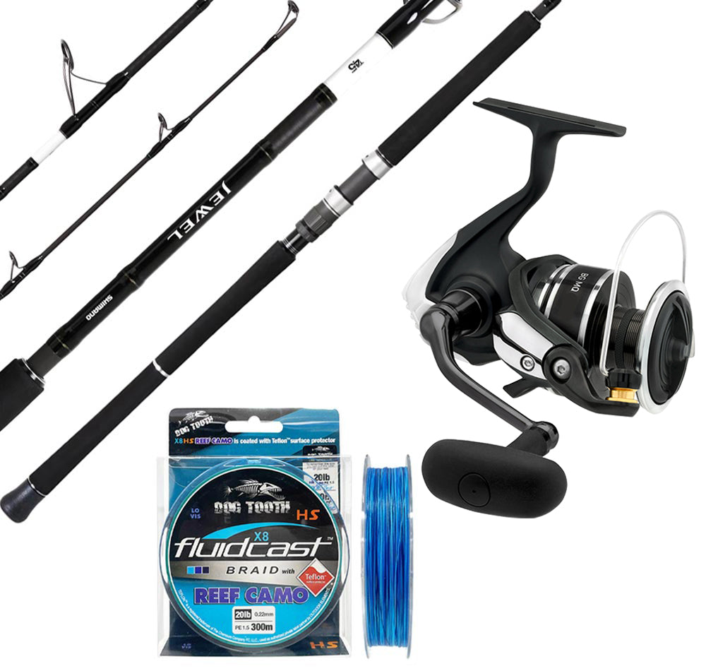 affordable rod and reel for tuna fishing Tsunami Rigged N' Ready Spinning Combo Kit Tackle World Line Capacity Rings provide at Best Tuna Fishing Gear -