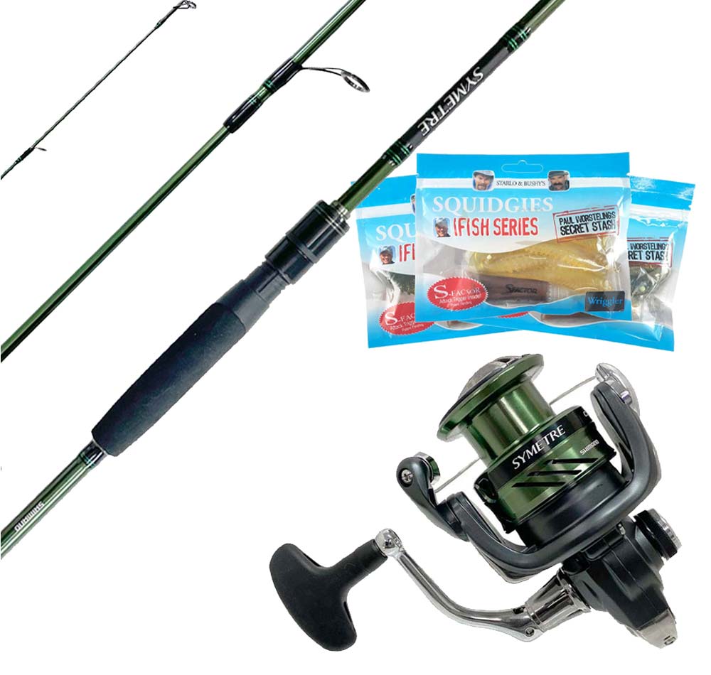 Shimano Symetre Estuary Ultra Light Spin Combo With Free Soft Plastics