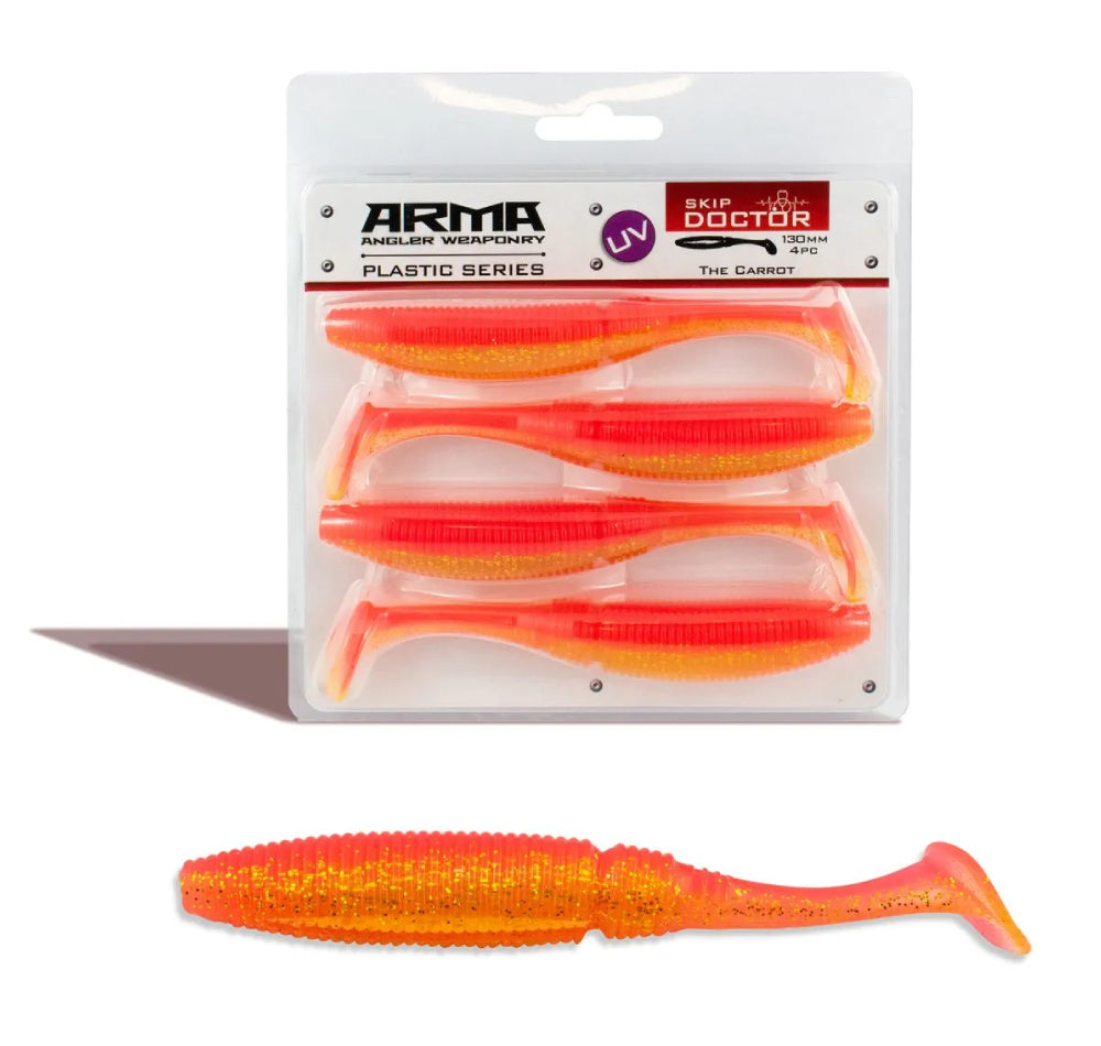 carrot top fishing lure Arma Skip Doctor 130mm Soft Plastic Lure