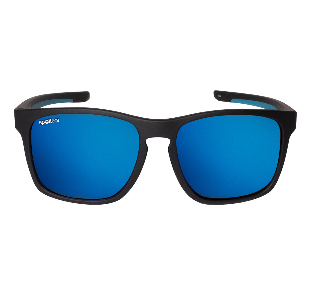 spotters dingo kids polarised sunglasses black frame blue