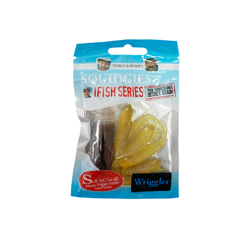 Squidgies iFish Series Wriggler 80mm Soft Plastics Amber Clear