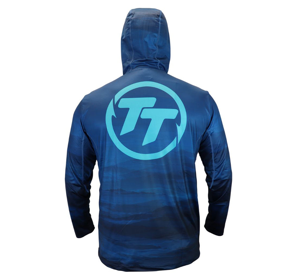 TT Hooded Tournament Shirt Blue Back