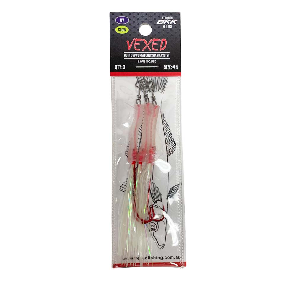 Vexed Bottom Worm Longshank Assist Hooks Size #4