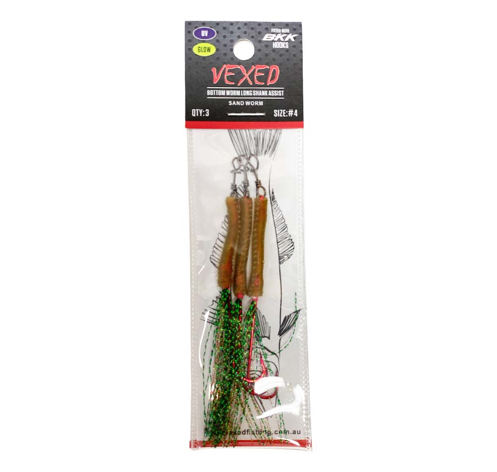 Vexed Bottom Worm Longshank Assist Hooks Size #4