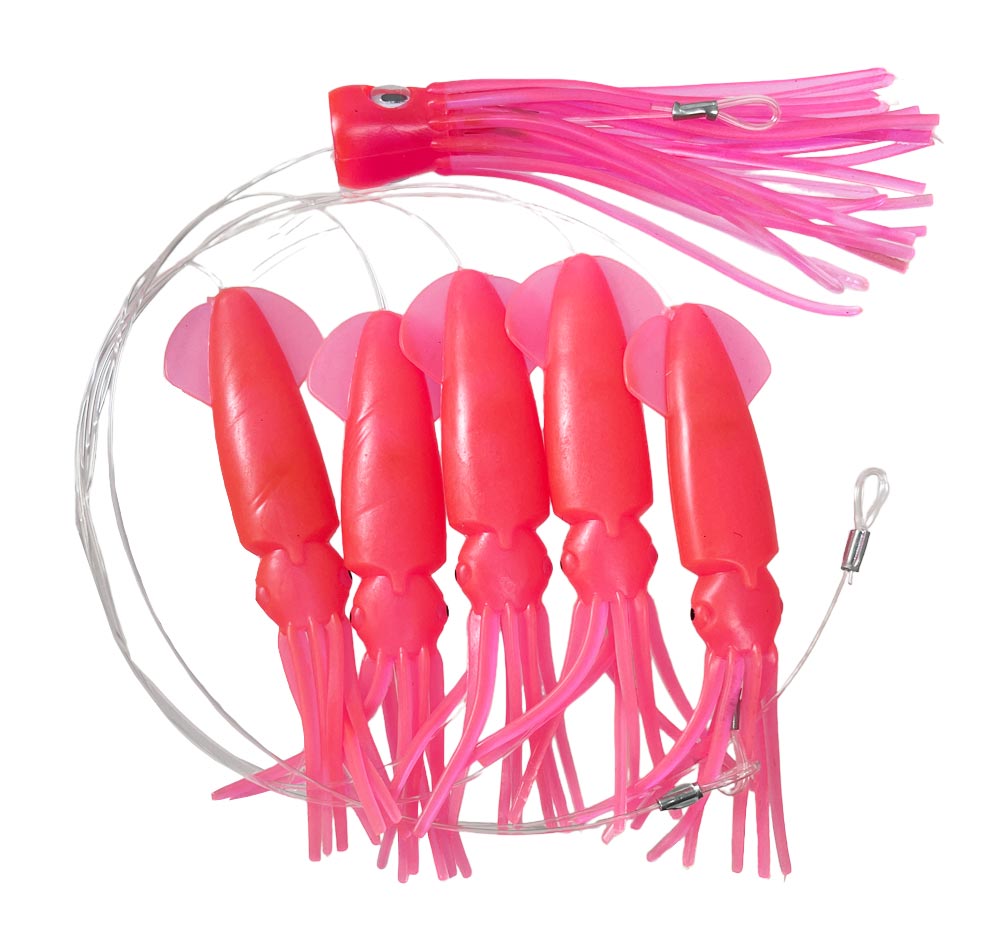 Buku Teaser + Daisy Chain 6&quot; Squid with Pusher Lumo Pink