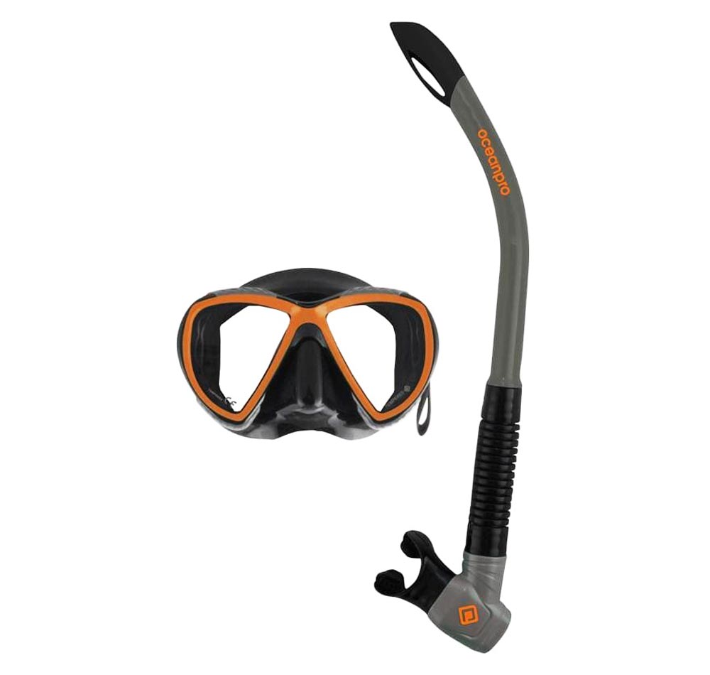 Ocean Pro Yongala Mask &amp; Snorkel Combos Colour Black Orange