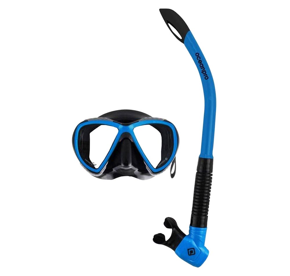 Ocean Pro Yongala Mask &amp; Snorkel Combos Colour Black Blue
