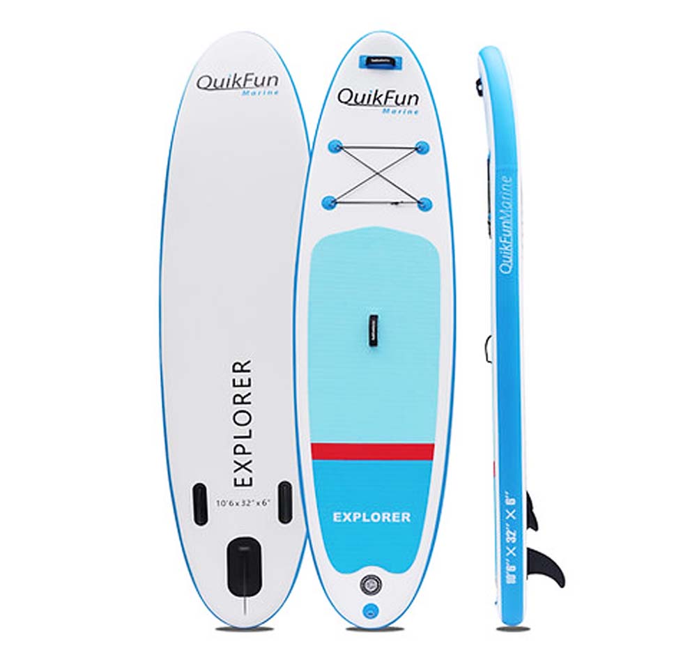 QuickFun Marine QuikSup Explorer 10'6" Inflatable SUP Paddle Board Colour Ocean Blue