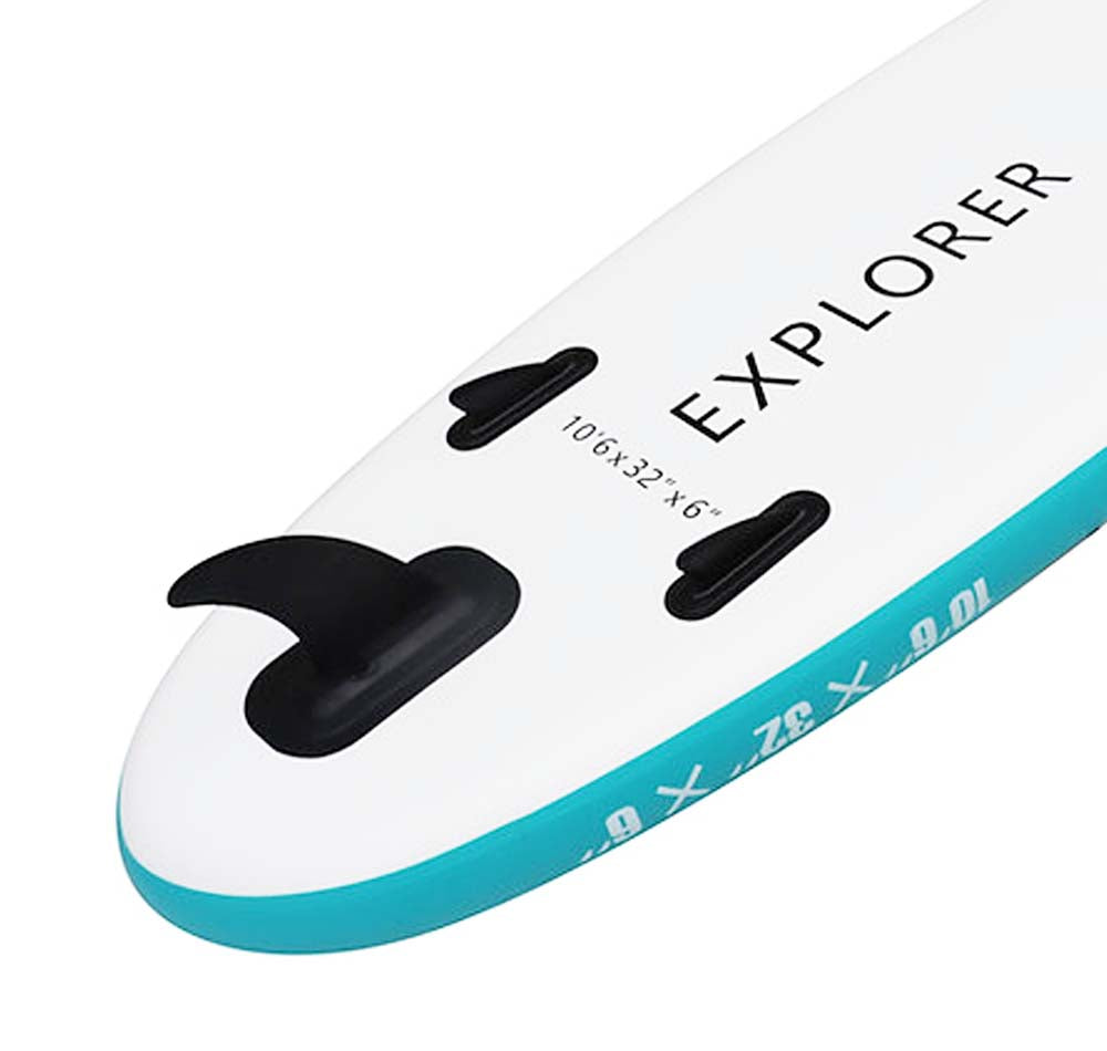QuickFun Marine QuikSup Explorer 10&#39;6&quot; Inflatable SUP Paddle Board fins