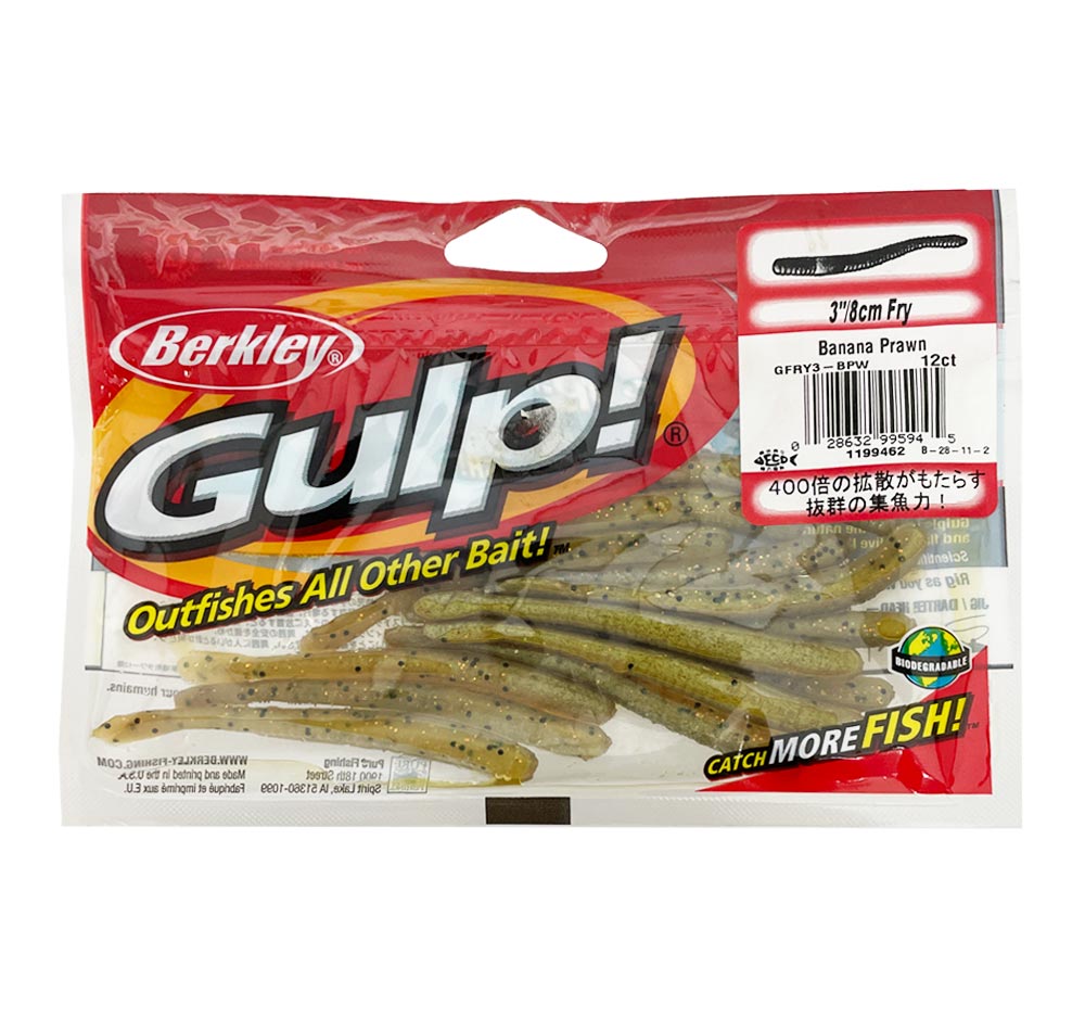 Berkley Gulp Fry 3&quot; Soft Plastics Banana Prawn
