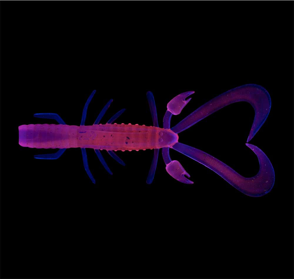Daiwa Bait Junkie Risky Critter 3&quot; Soft Plastics Colour Skin Shrimp UV Under UV Light