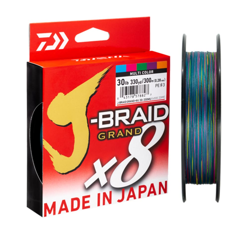 Daiwa J-Braid Grand X8 Multi Colour Braid - Fergo's Tackle World