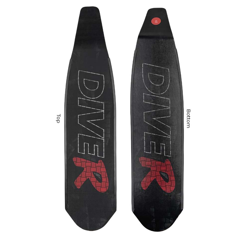 DiveR Innegra Carbon Black W/Red R Soft Fin Blades