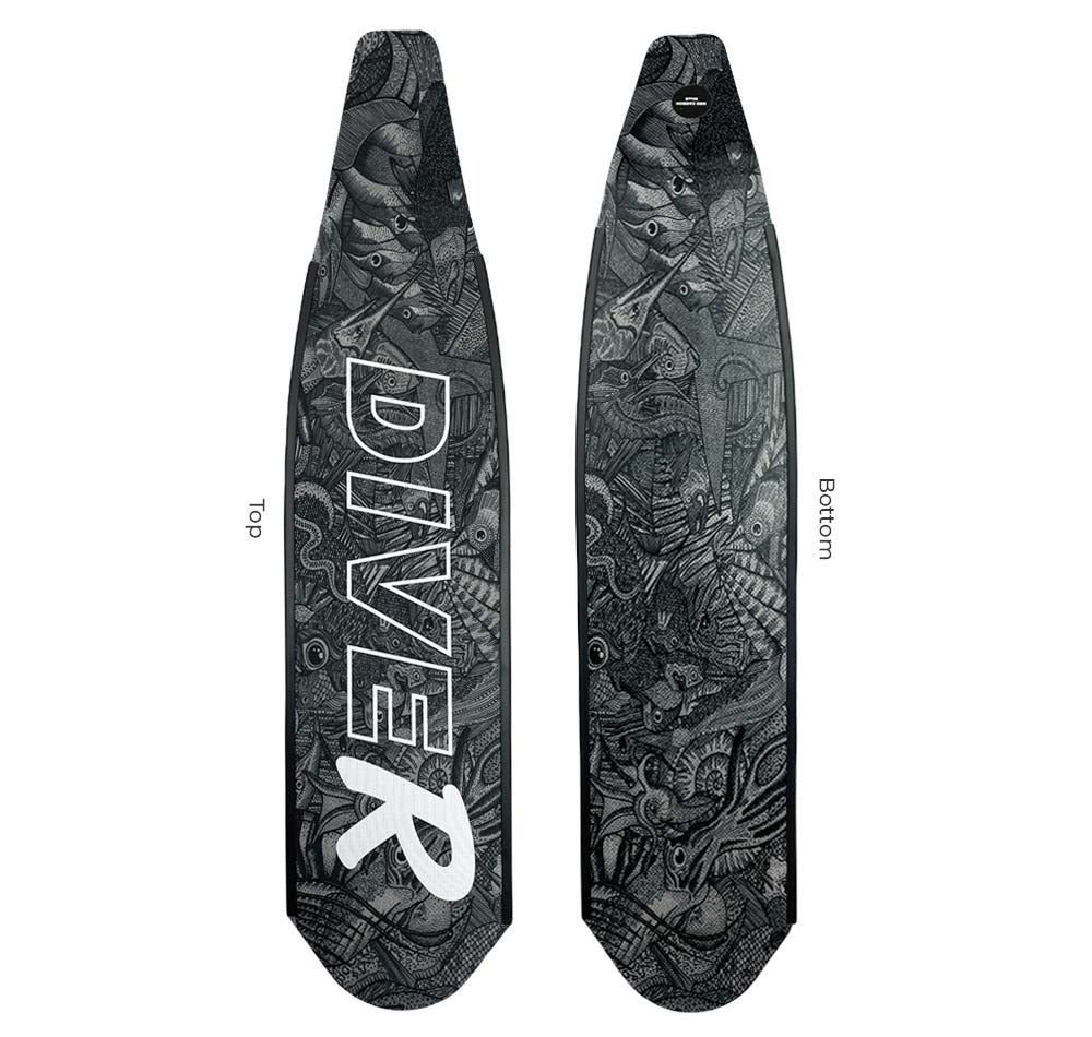DiveR Composite B&amp;W Reef Life Fin Blades