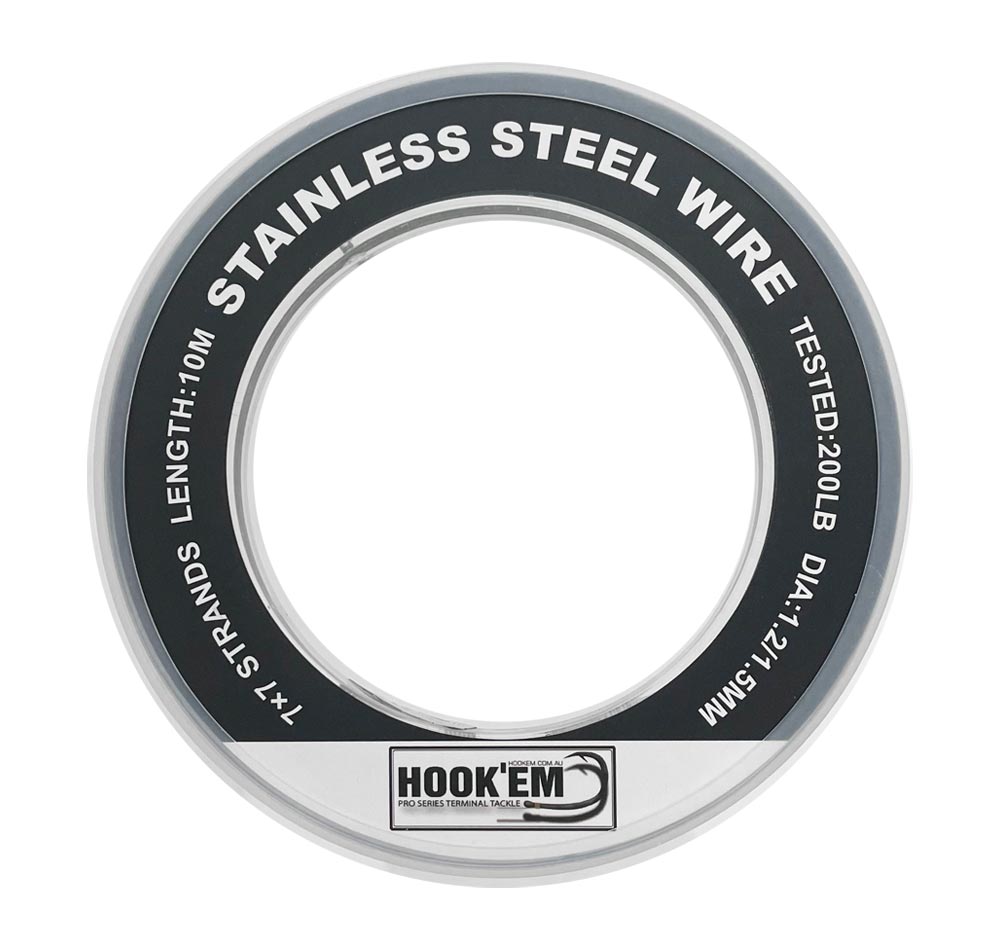 Hook&#39;em Stainless Steel 49 Strand Wire 10m