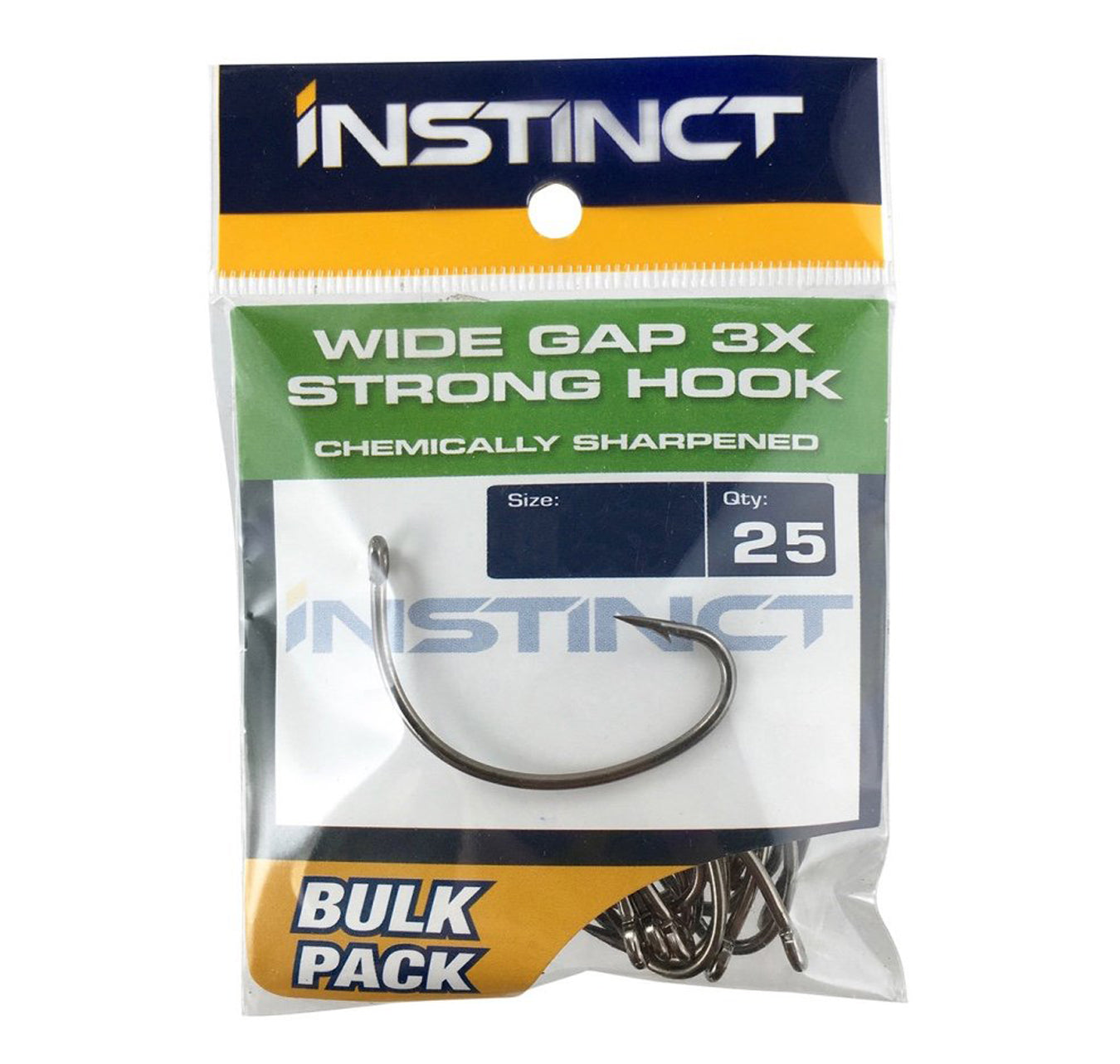 Instinct Wide Gap 3X Hooks Qty 25 - Fergo's Tackle World