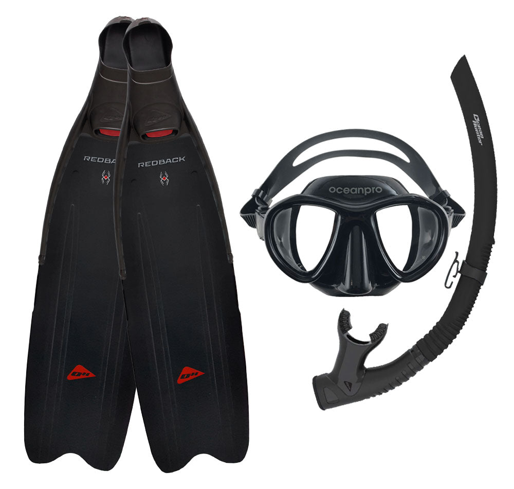 Ocean Hunter Redback Modular Mask, Snorkel &amp; Fins Set