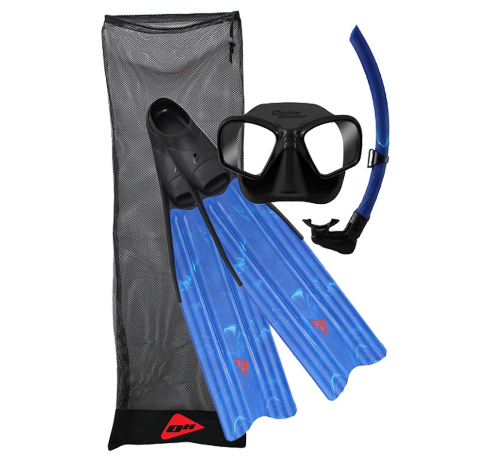 Ocean Hunter Pelagic Mask, Snorkel &amp; Fins Set blue