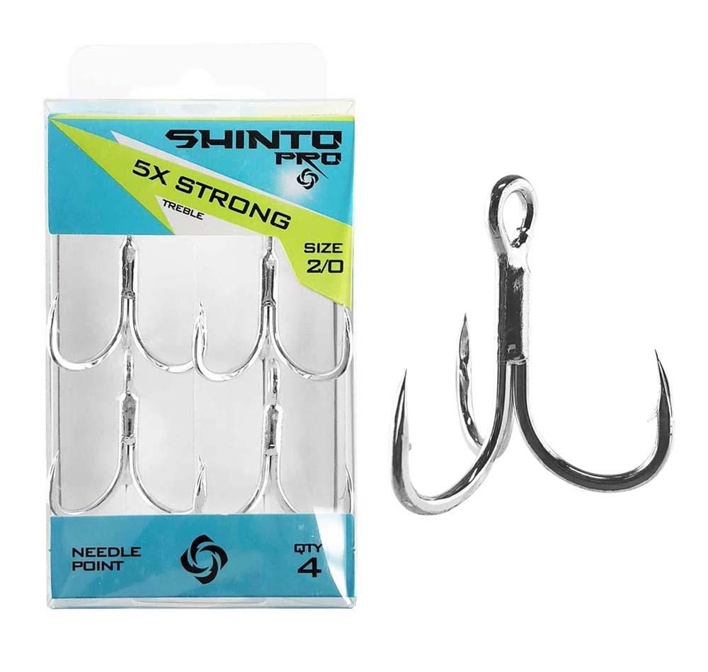 Shinto Pro Treble 5X Strong Bright Tin Hook