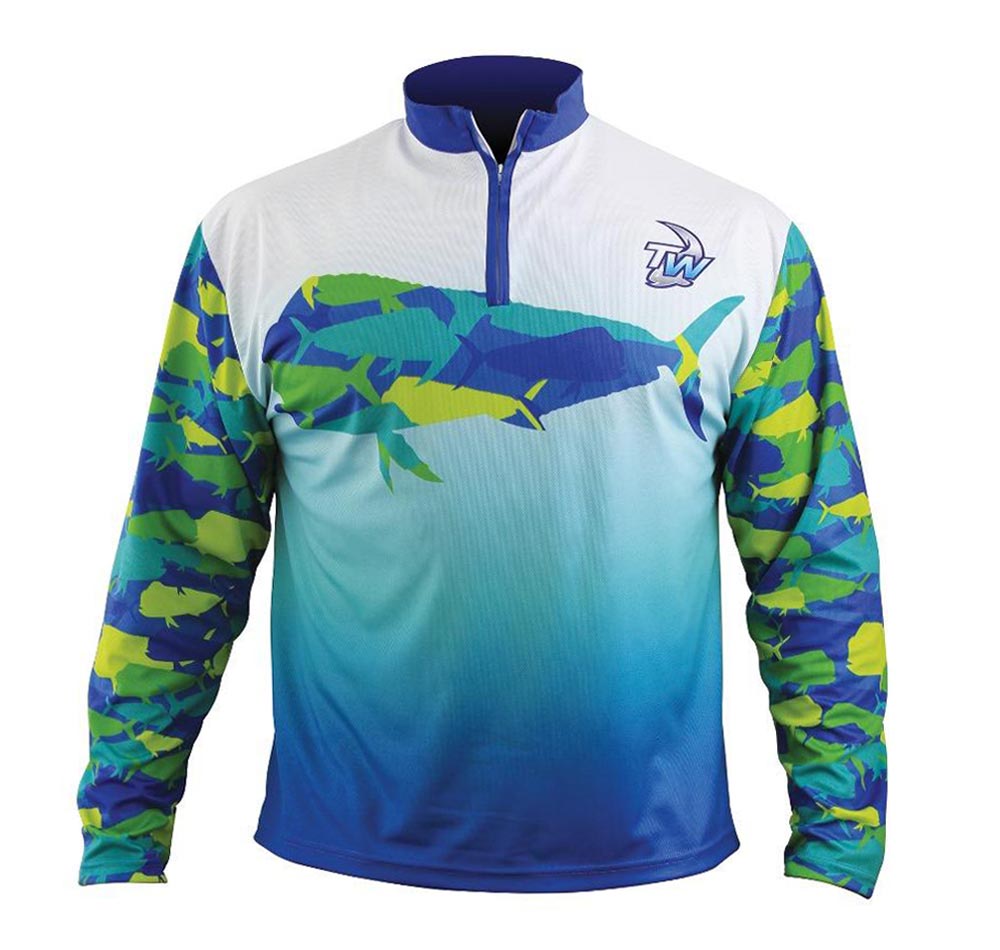 Tackle World Camo Dolphinfish Adult Fishing Shirts