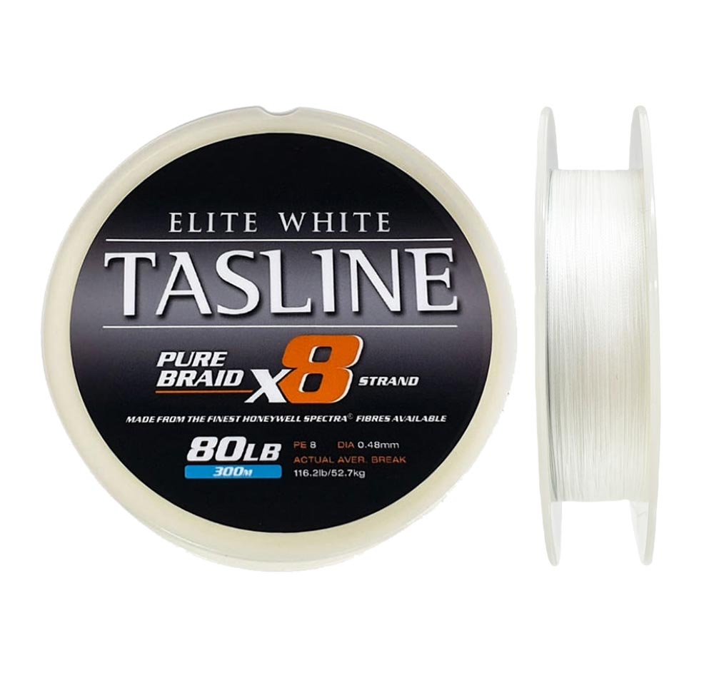 TASLINE ELITE WHITE X8 BRAID - 400M SPOOLS BRAIDED FISHING LINE FOR ALL  REELS