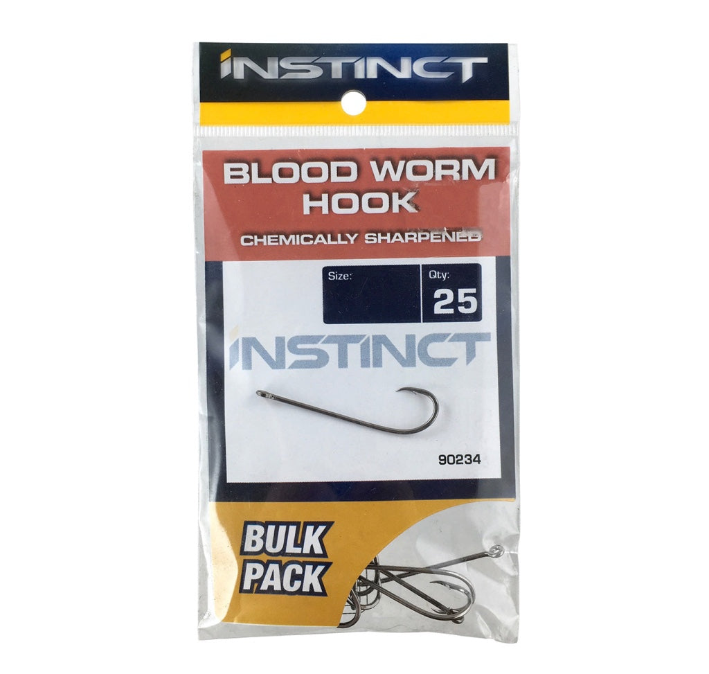 Instinct Blood Worm Hooks Qty 25 - Fergo's Tackle World